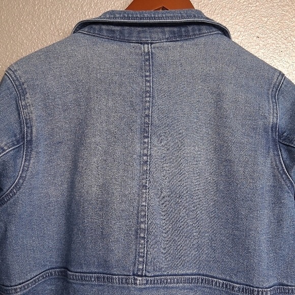 Blue Denim Jacket with Floral Embroidery        Size L - Picture 12 of 14